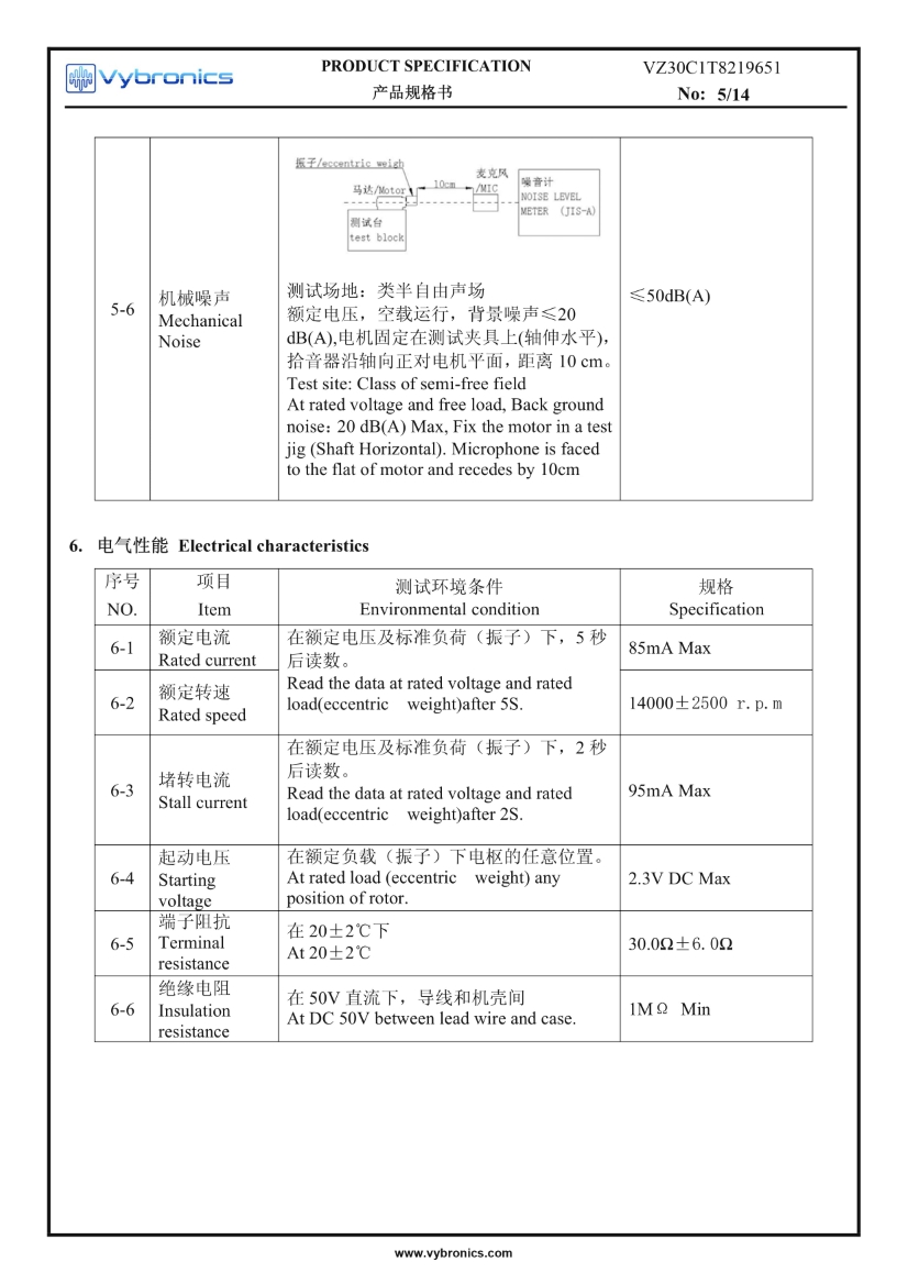 VZ30C1T8219651 (old p/n Z30C1T8219651) SMD Reflow - Surface Mount Vibration Motor data 05