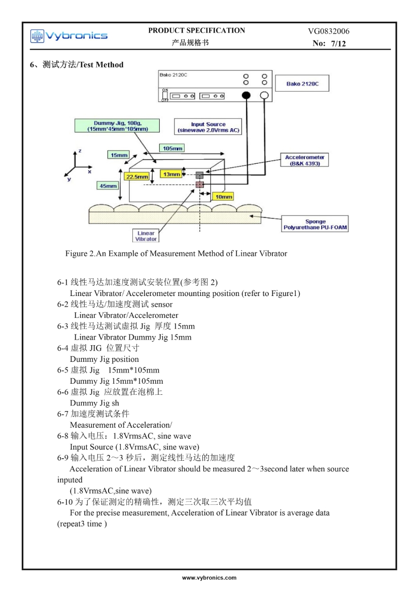 VG0832006 (old p/n G0832006) LRA coin vibration motor data 08