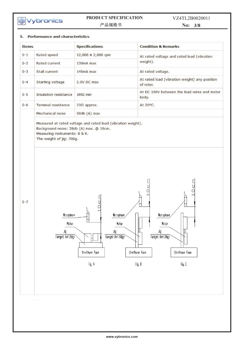 VZ4TL2B0020011 (old p/n Z4TL2B0020011) Wire Leads Cylindrical Vibration Motor data 03