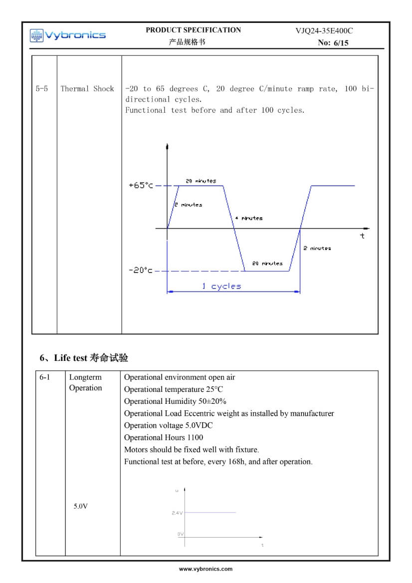 VJQ24-35E400C (old p/n JQ24-35E400C) Cylindrical Vibration Motor data 06