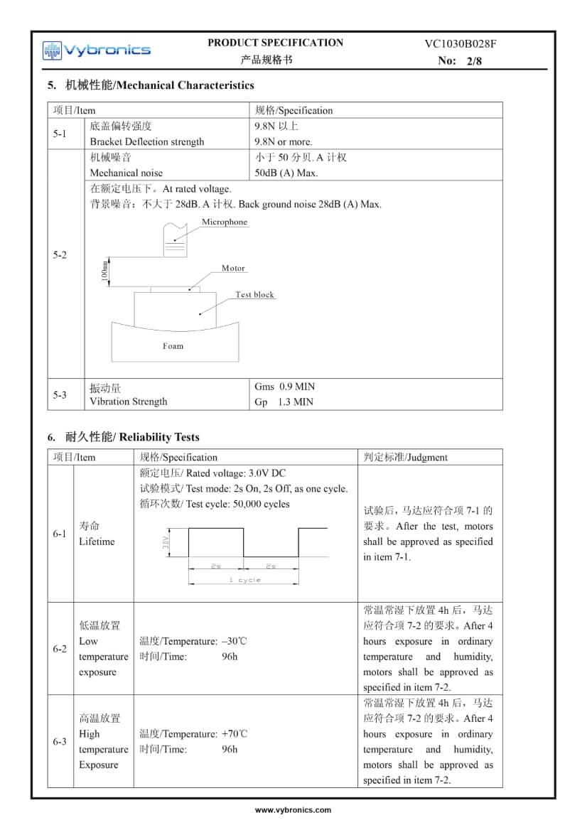 VC1030B028F (old p/n C1030B028F) 10mm Coin Vibration Motor data 04