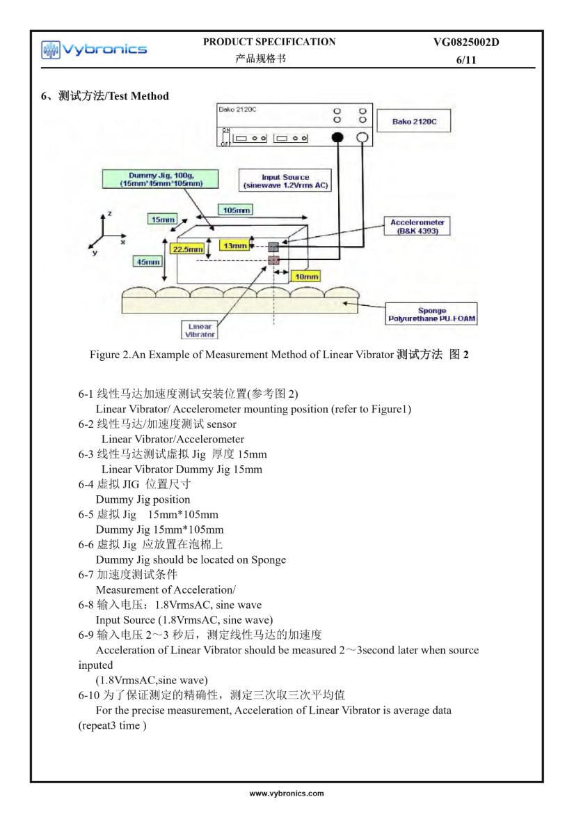 VG0825002D LRA coin vibration motor data 07