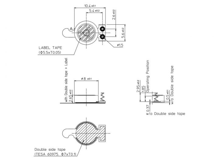 VG0825002D LRA coin vibration motor Drawing