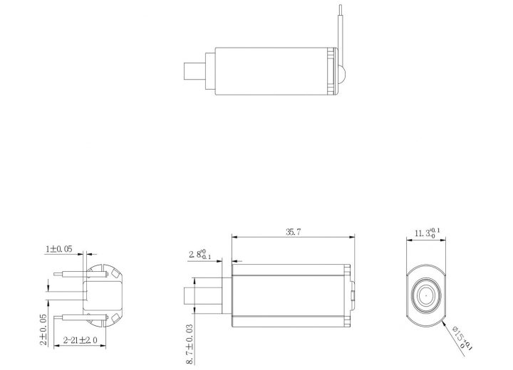 VBL-1521-001 Ultrasonic Toothbrush Vibration Motors Drawing