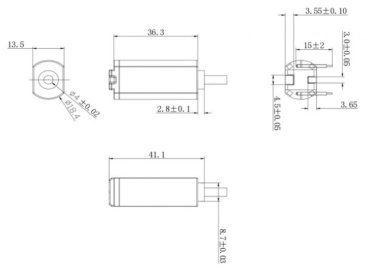 VBL-1815-001 Ultrasonic Toothbrush Vibration Motors Drawing VBL-1815-001 Ultrasonic Toothbrush Vibration Motors Drawing