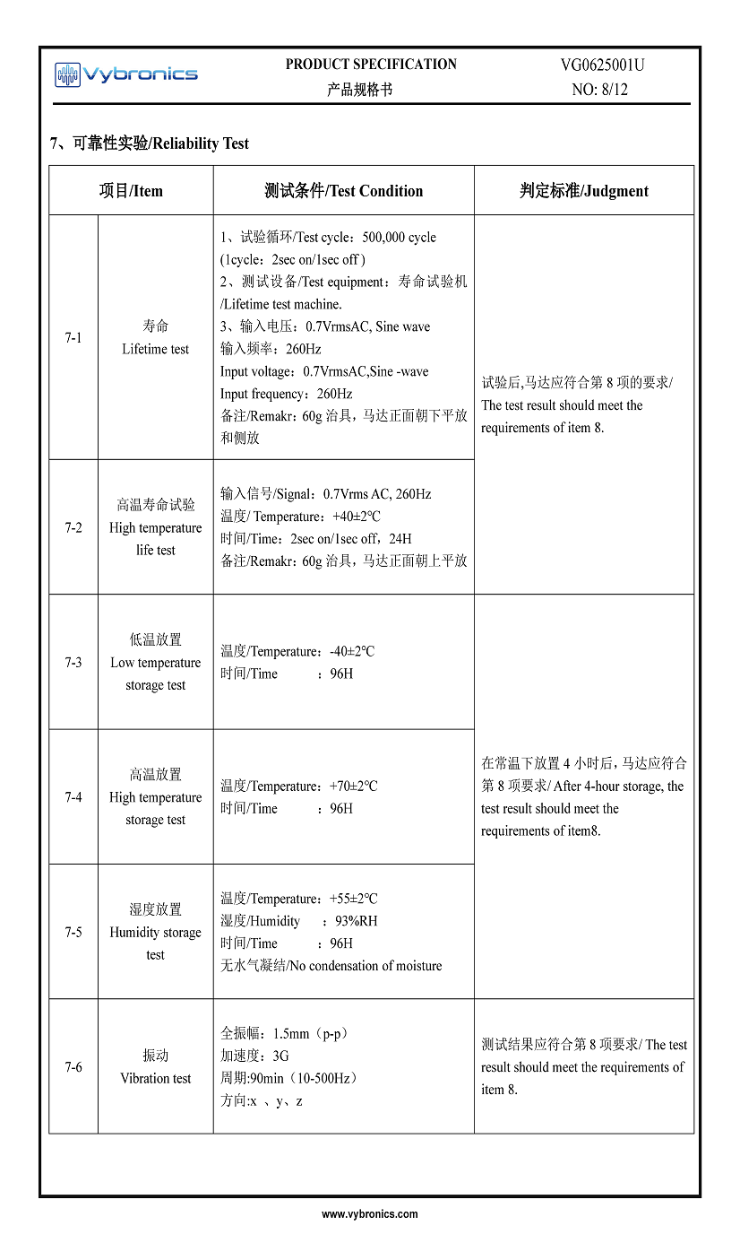 Vybronics VG0625001U Datasheet Page 5