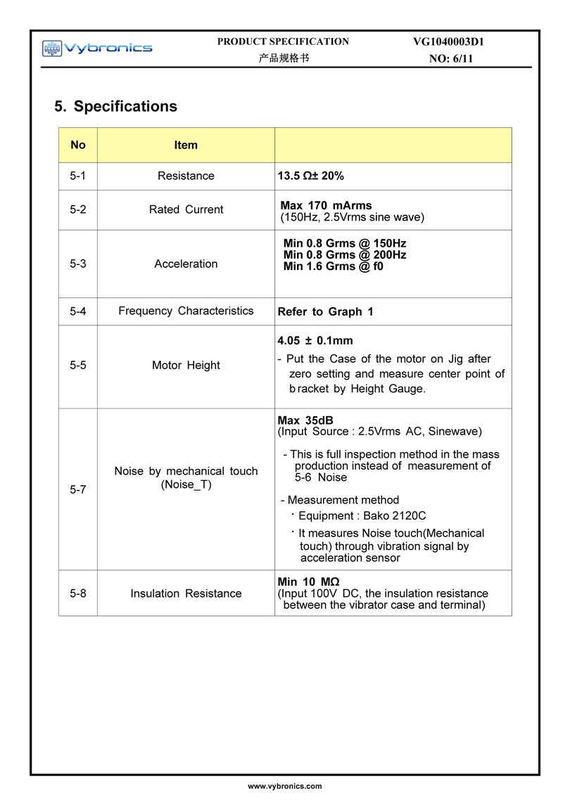 Vybronics VG1040003D1 Datasheet Page 06